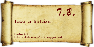 Tabora Balázs névjegykártya